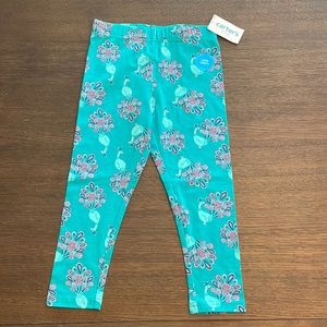 NWT Carter’s Capri Length Teal Peacock Leggings 7